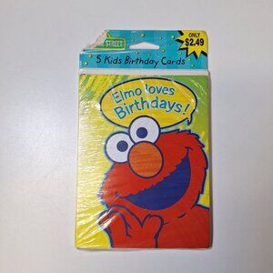 Sesame Street Birthday Cards Vintage Pack of 5 Elmo Big Bird Bert Ernie Cookie